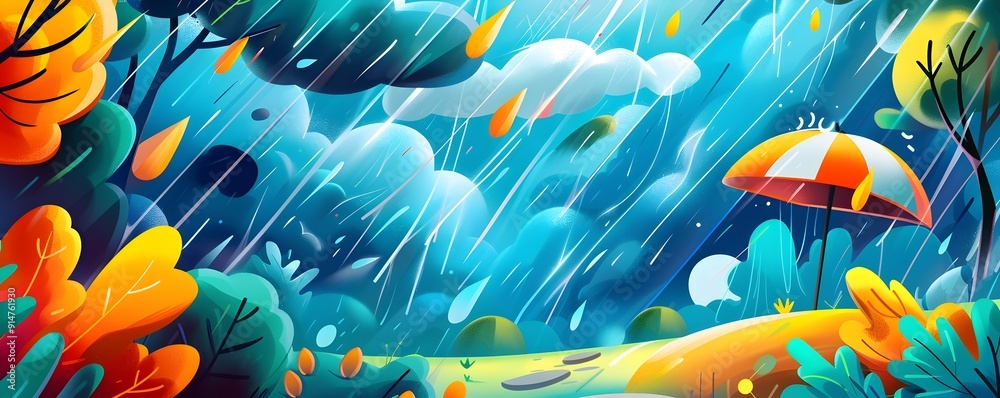 Rainy Day in the Forest. Rainy Day in the Forest.