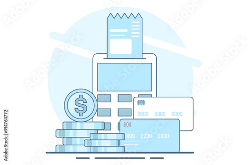 payment card concept, purchase with debit card. Contactless payment system or technology, EMV chip. NFC electronic online transactions and payments with a wireless system. flat vector illustration.