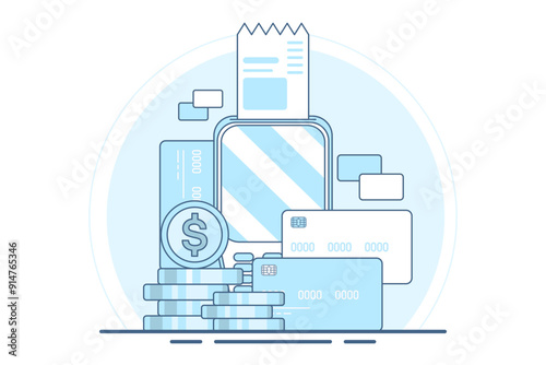 payment card concept, purchase with debit card. Contactless payment system or technology, EMV chip. NFC electronic online transactions and payments with a wireless system. flat vector illustration.