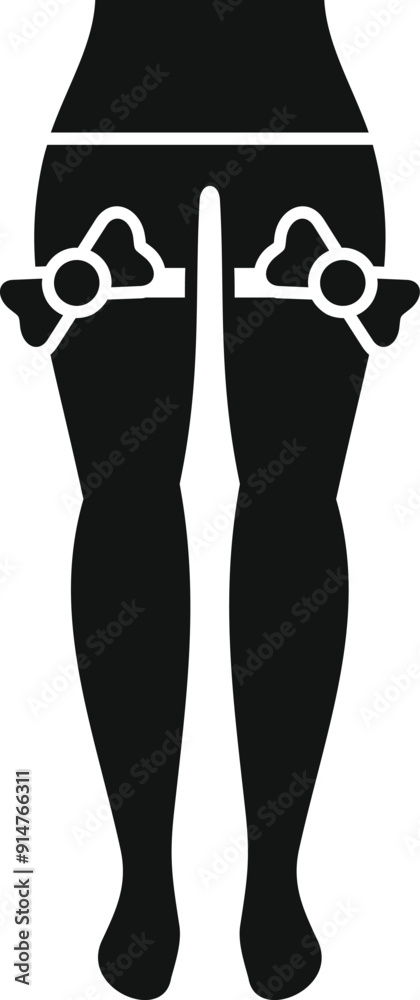 Woman suffering from cellulite on her buttocks icon. Simple illustration of woman suffering from cellulite on her buttocks icon for web design isolated on white background