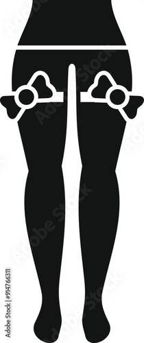 Woman suffering from cellulite on her buttocks icon. Simple illustration of woman suffering from cellulite on her buttocks icon for web design isolated on white background