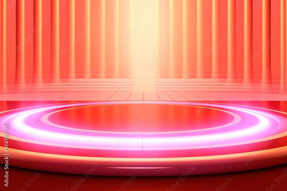 Abstract pink neon light background with glowing circle. Abstract pink neon light background with glowing circle.