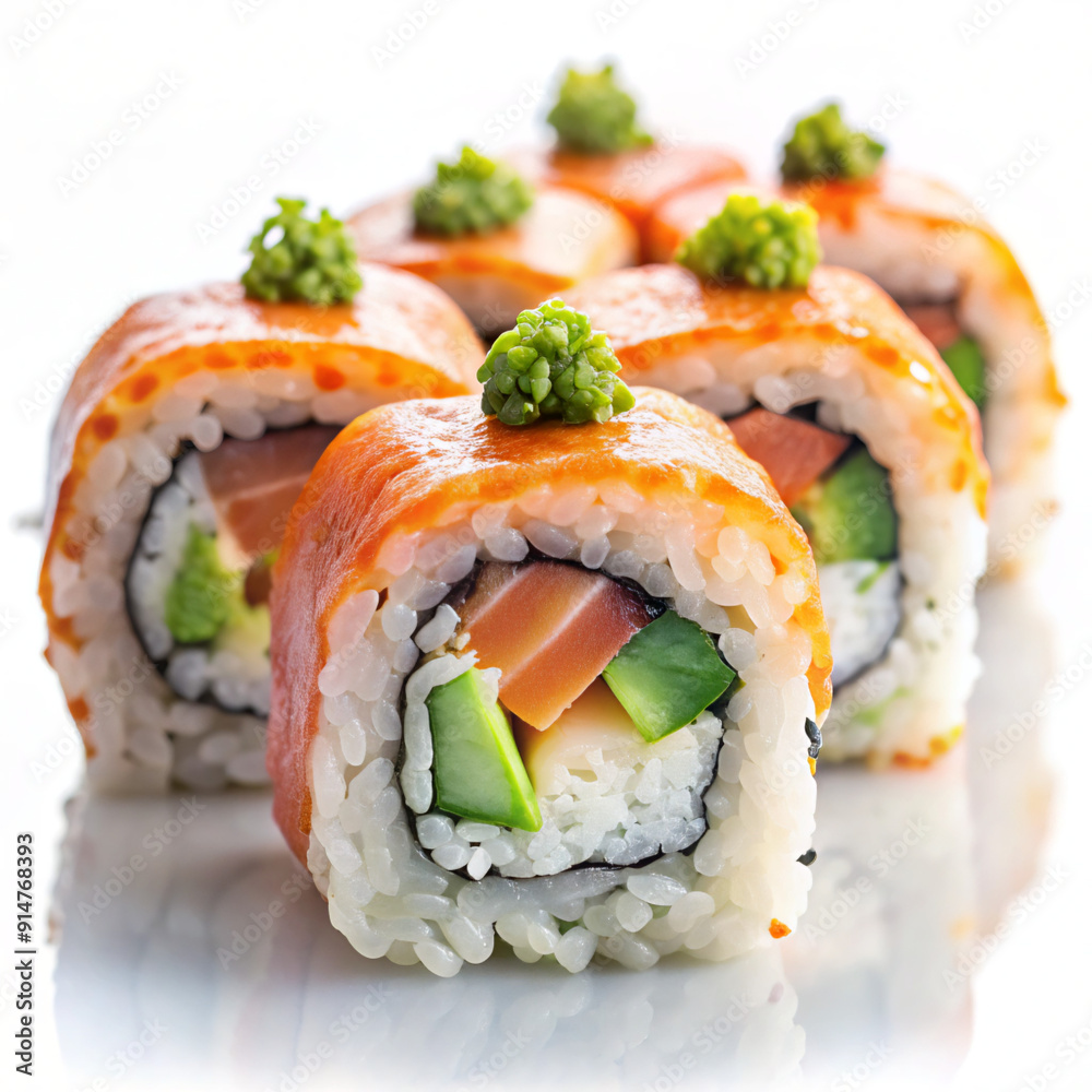 sushi with salmonsushi, food, rice, fish, japanese, salmon, japan, roll, seafood, dinner, meal, gourmet, asia, raw, healthy, sashimi, cuisine, maki, traditional, caviar, seaweed, white, fresh, appetiz