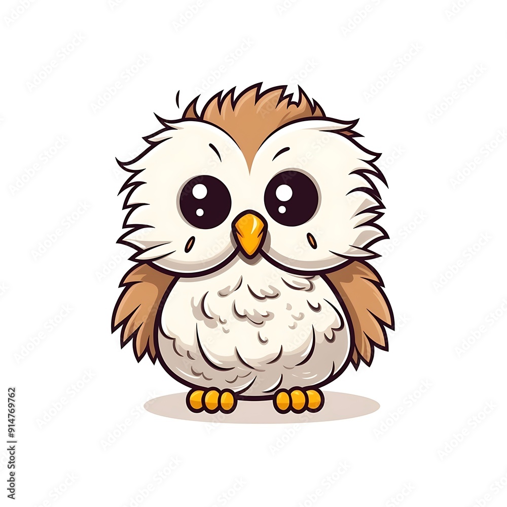 Cute Cartoon Owl With Big Eyes Cute Cartoon Owl With Big Eyes