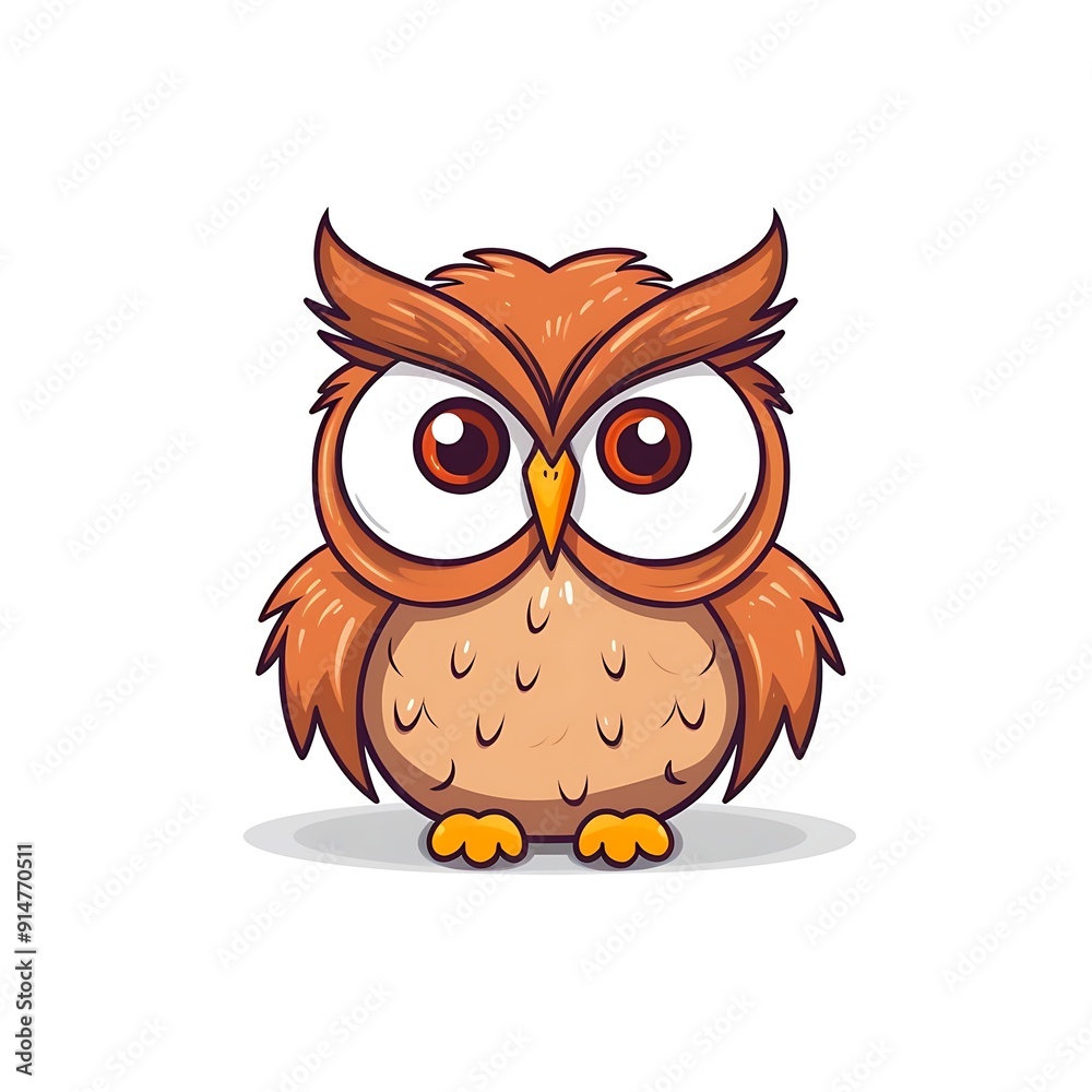 Cartoon Brown Owl Illustration Cartoon Brown Owl Illustration