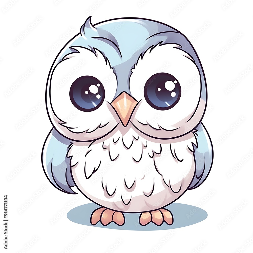 Cute Cartoon Owl With Big Eyes Illustration Cute Cartoon Owl With Big Eyes Illustration
