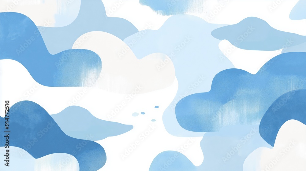 Abstract Blue and White Cloudy Sky Illustration Abstract Blue and White Cloudy Sky Illustration