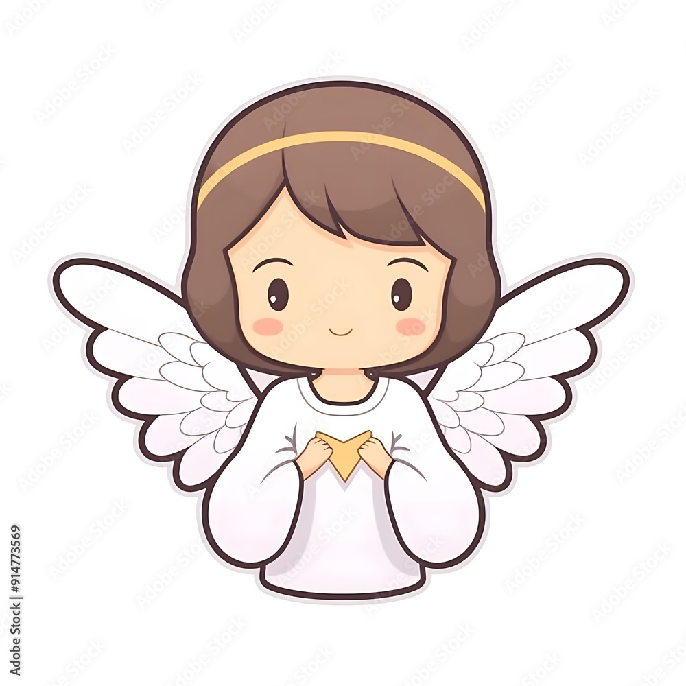 Cartoon Angel Holding Heart Illustration Cartoon Angel Holding Heart Illustration