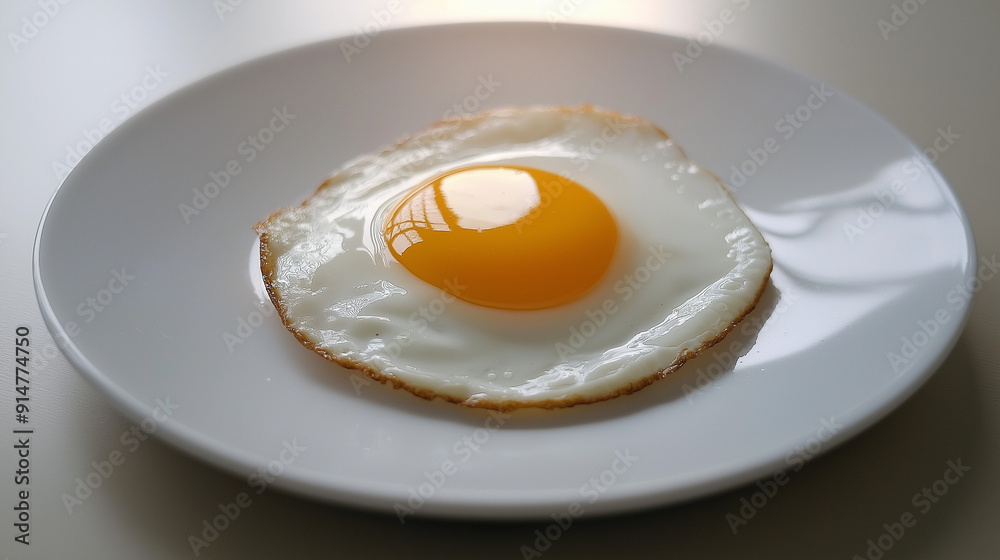 A perfectly fried egg with a smooth A perfectly fried egg with a smooth