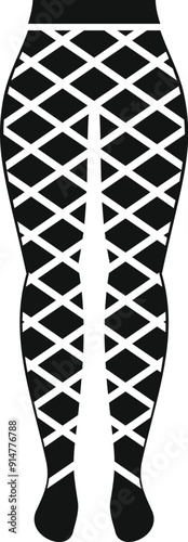 Woman tights with rhombus pattern showing legs silhouette