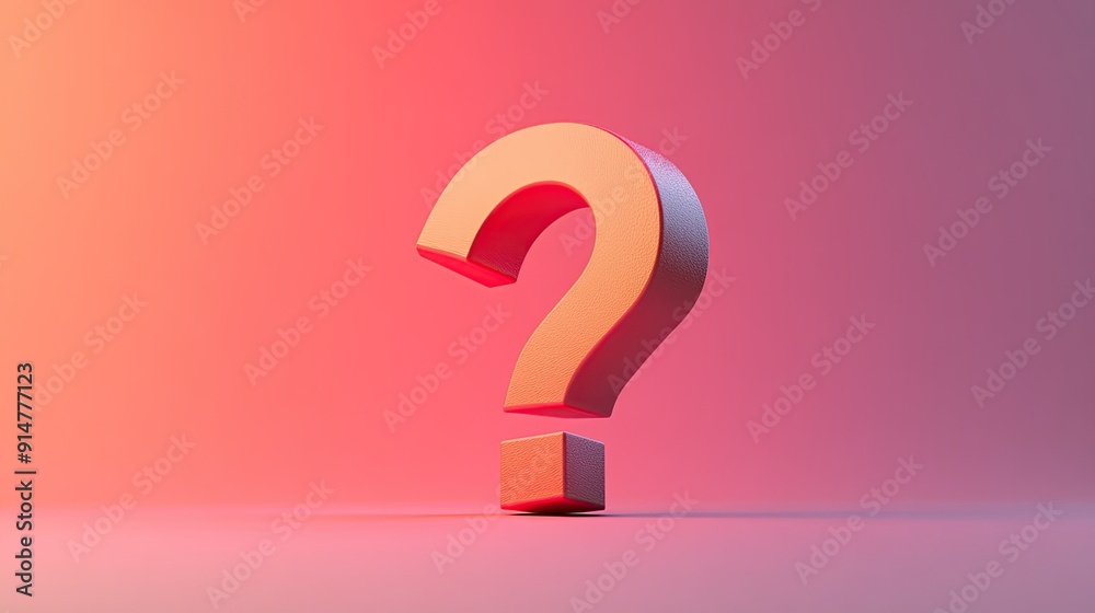 3D question mark on a pink background. 3D question mark on a pink background.