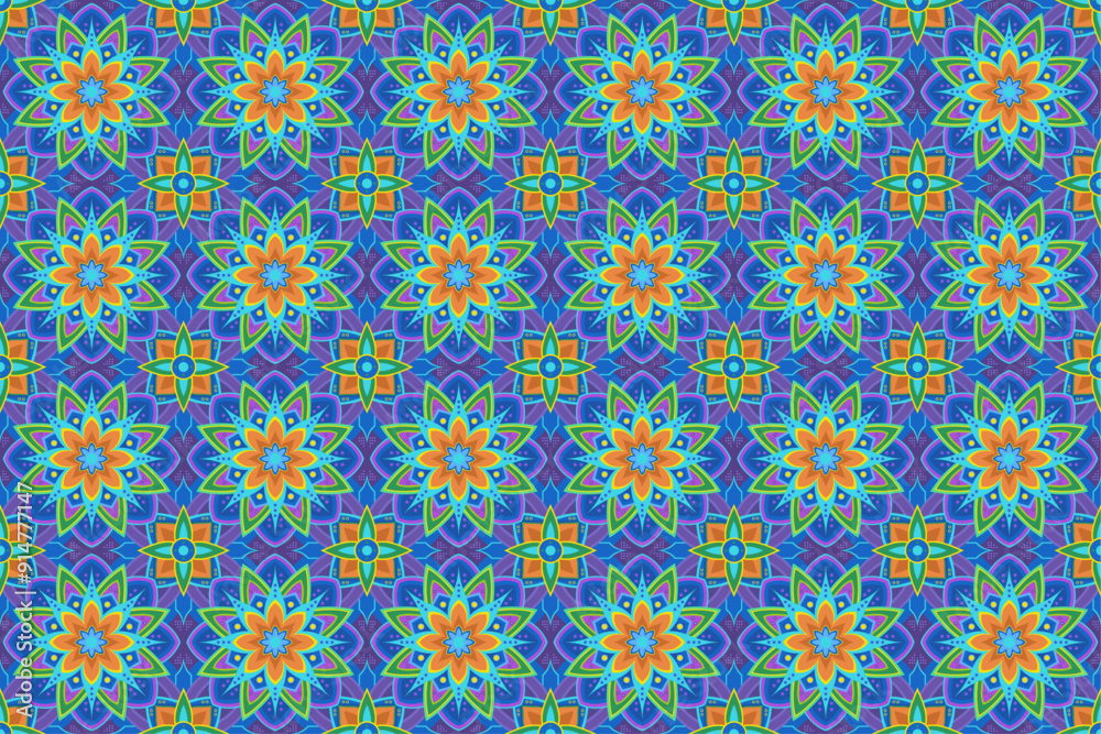 Colorful Geometric Mandala Seamless Pattern Colorful Geometric Mandala Seamless Pattern