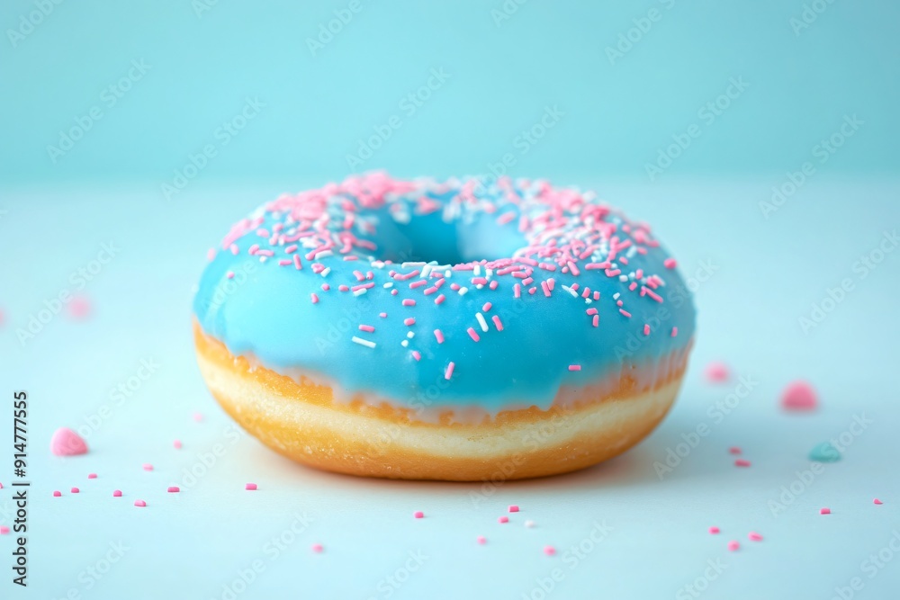 Colorful Sprinkled Donut on pastel Background Colorful Sprinkled Donut on pastel Background