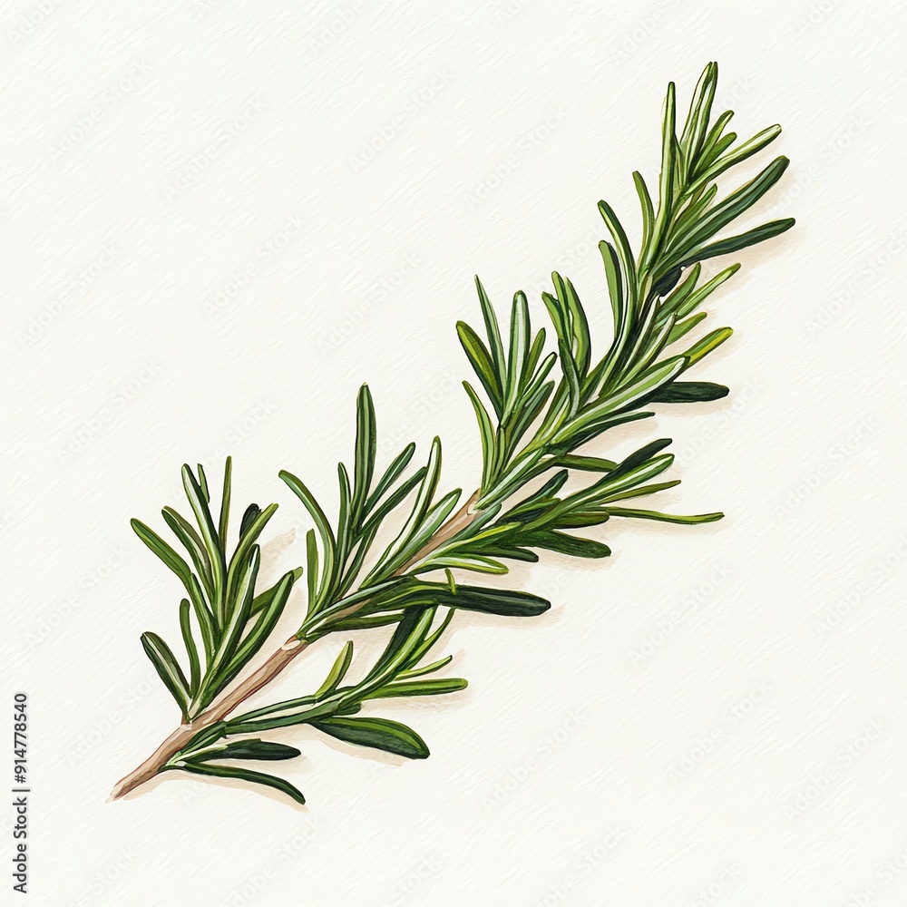 Fototapeta premium Fresh sprig of rosemary isolated on white background.