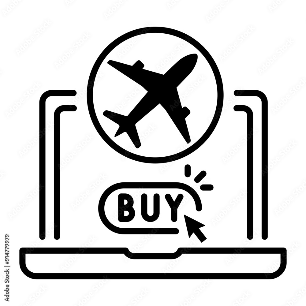 Online banking icon in linear style Online banking icon in linear style