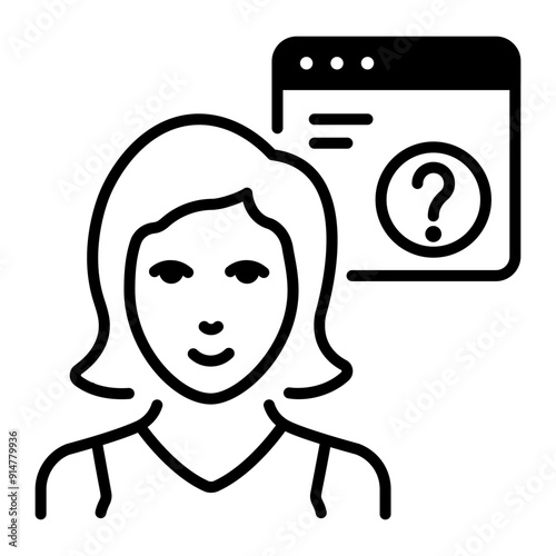 A linear style icon of agent query 