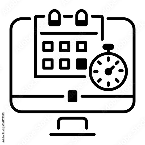 A line style icon of online appointment 
