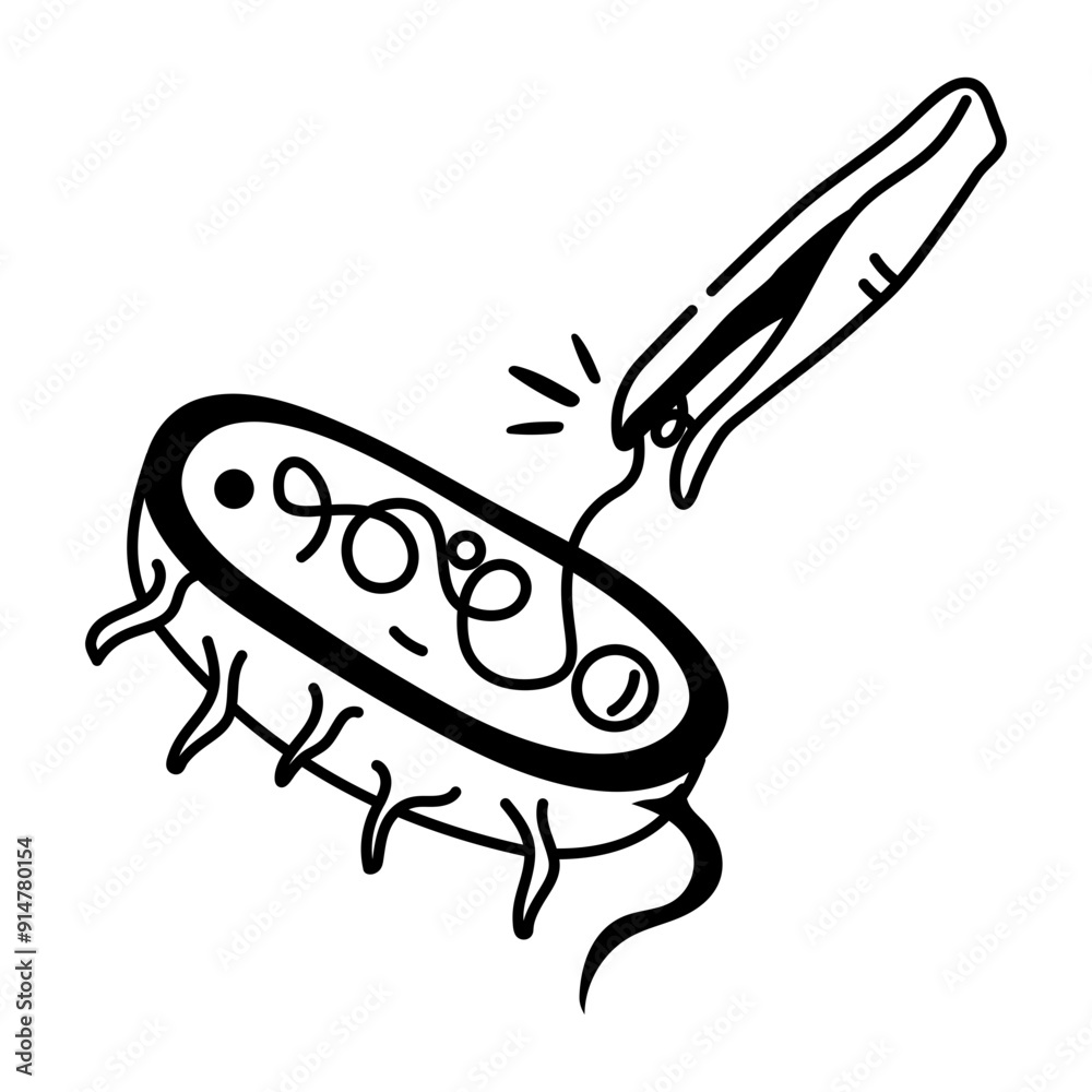 Bacteria icon designed in hand drawn style Bacteria icon designed in hand drawn style