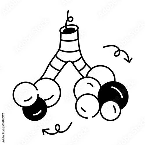 Hand drawn style icon of bronchioles