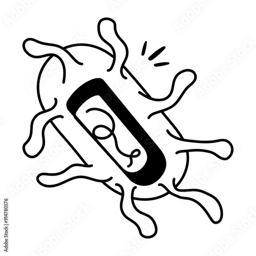 An e coli icon in sketchy style 