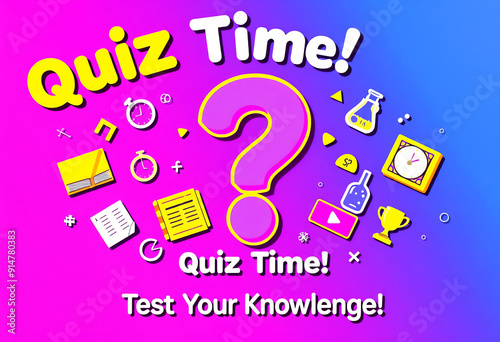 vibrant thumbnail template illustration for a quiz video background