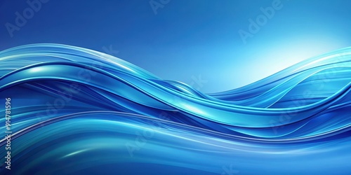 Wallpaper Mural Abstract blue background with flowing waves, abstract, blue, background, waves, flow, water, fluid, design, pattern, backdrop, texture Torontodigital.ca