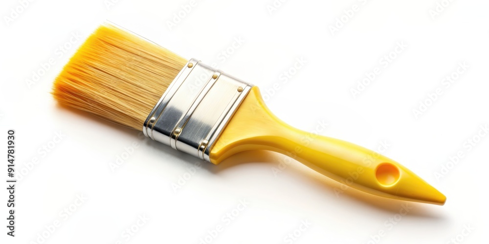 custom made wallpaper toronto digitalYellow paint brush on a clean white background, yellow, paint brush, white background, tool, art, paint, artistic