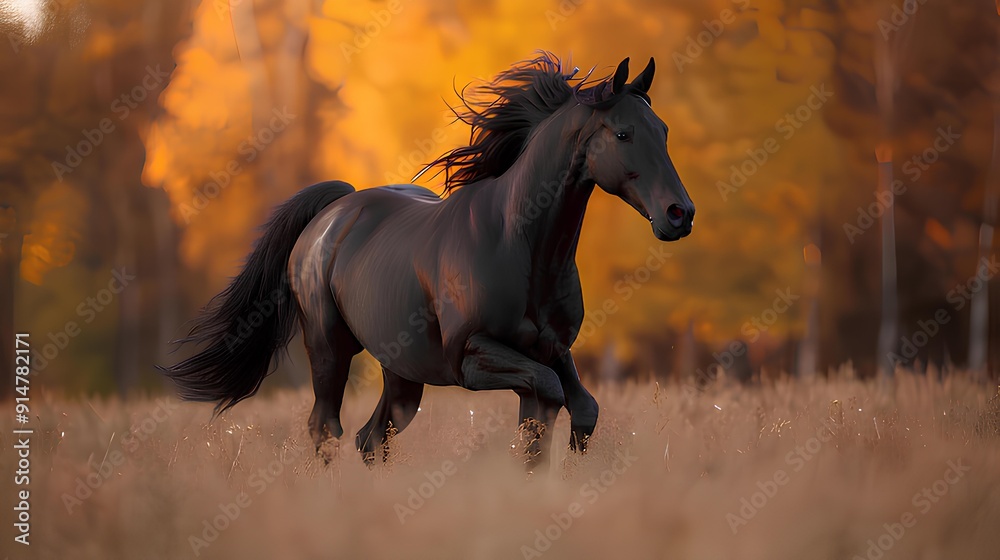 A beautiful horse running in a field A beautiful horse running in a field