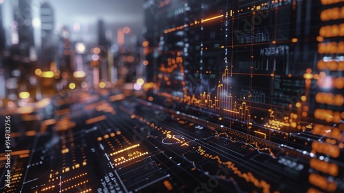 Wallpaper Mural Cityscape Data Visualization Torontodigital.ca