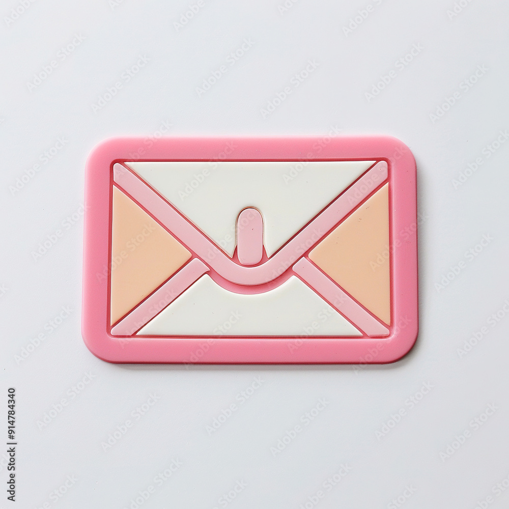 3D icon of message and letter on a white background 3D icon of message and letter on a white background