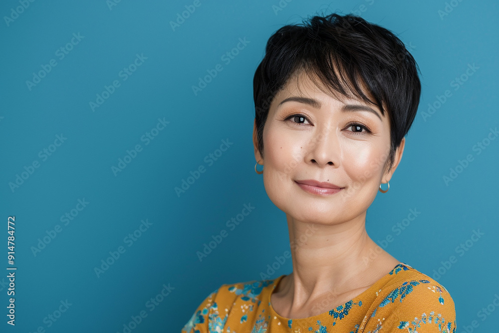 Portrait of a Confident Woman with Short Black Hair Portrait of a Confident Woman with Short Black Hair
