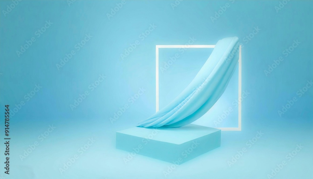 Naklejka premium Blue 3D Background display Product