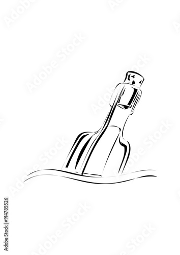 Flaschenpost im Wasser