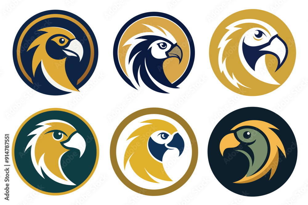 Parrot head in a circle logo icon vector illustration with white background Parrot head in a circle logo icon vector illustration with white background
