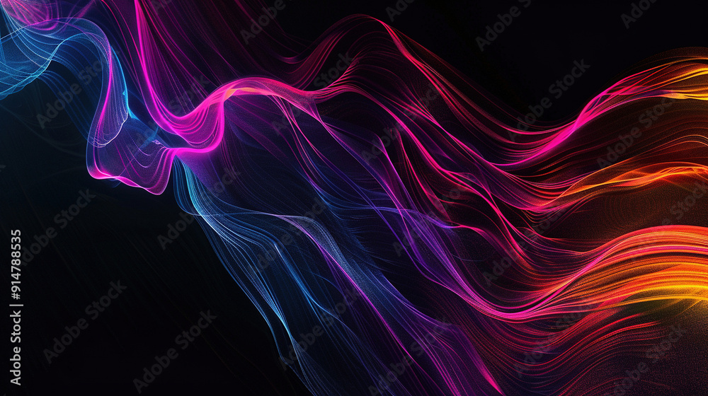 Fototapeta premium The gradient of vibrant colors wire on a white background. Abstract purple pink and blue pattern background