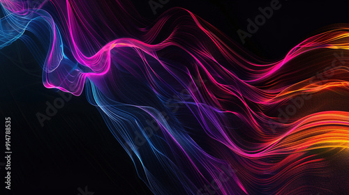 The gradient of vibrant colors wire on a white background. Abstract purple pink and blue pattern background