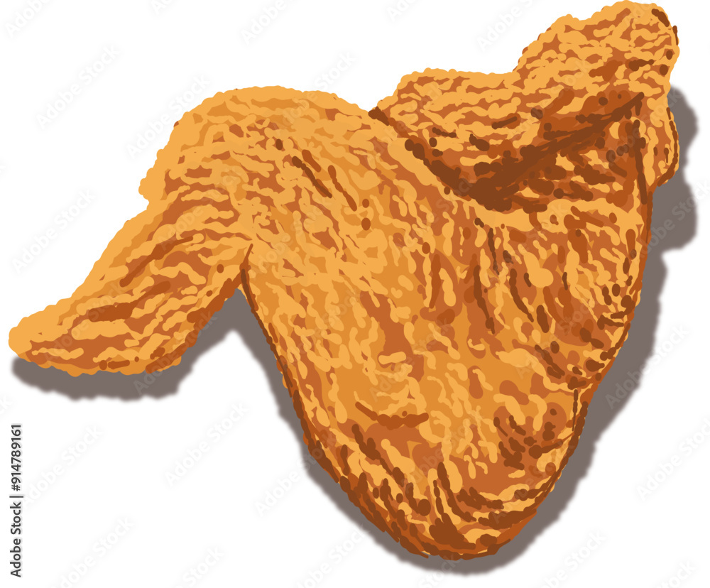 Fried Chicken Digital Illustration Vector Clipart Fried Chicken Digital Illustration Vector Clipart