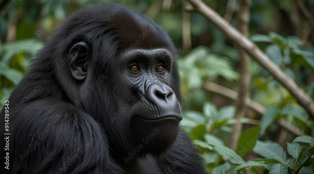 oung Silverback Gorilla, Generative AI oung Silverback Gorilla, Generative AI