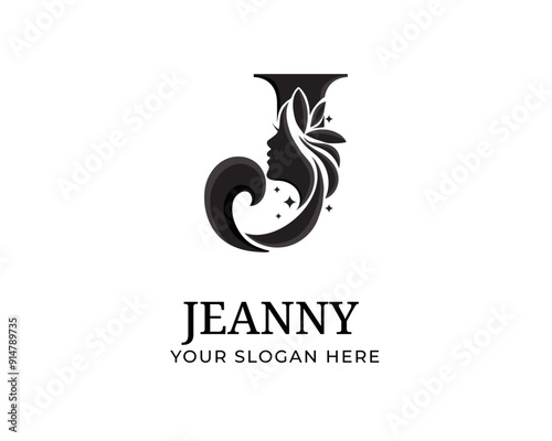 luxury monogram initial letter s silhouette of Face woman