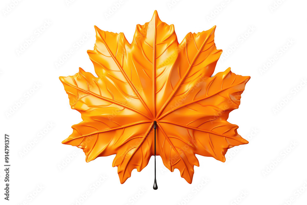 Fototapeta premium A leaf with a stem is shown in a close up