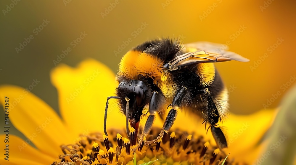 Bumblebee Collecting Nectar on a Sunflower Bumblebee Collecting Nectar on a Sunflower