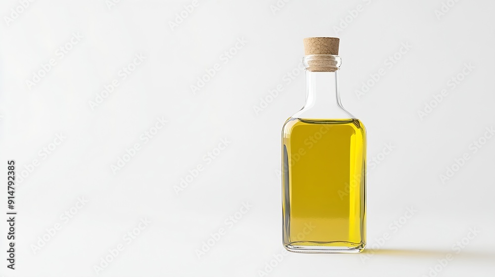 Bottle of cooking oil with cork cap isolated on white background Clipping path : Generative AI Bottle of cooking oil with cork cap isolated on white background Clipping path : Generative AI