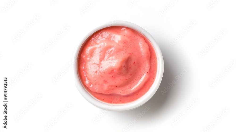 Delicious baby food in bowl isolated on white top view : Generative AI Delicious baby food in bowl isolated on white top view : Generative AI