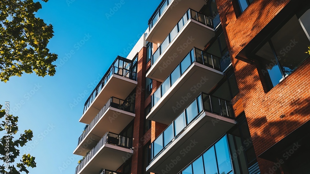 Obraz premium Residential and commercial Apartment building in inner Melbourne suburb VIC Sydney NSW Australia : Generative AI