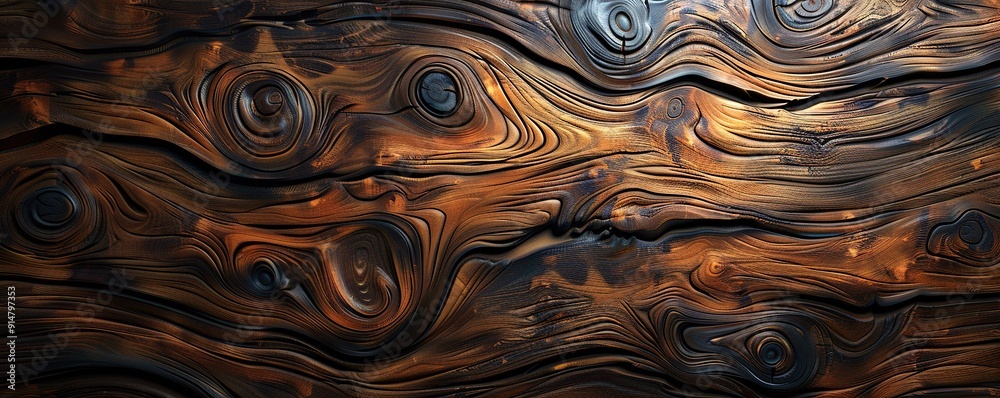 Abstract Wood Grain Pattern with Swirls and Knots Abstract Wood Grain Pattern with Swirls and Knots