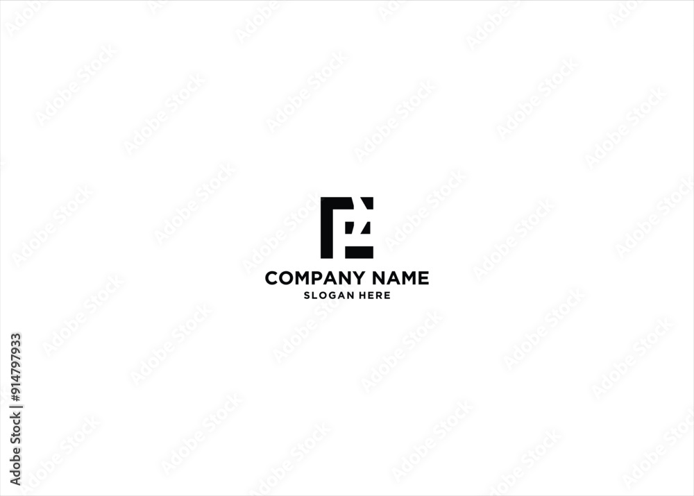 Obraz premium letter E and plane logo illustration