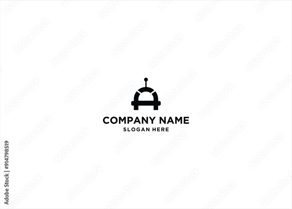 initial letter A robot logo initial letter A robot logo