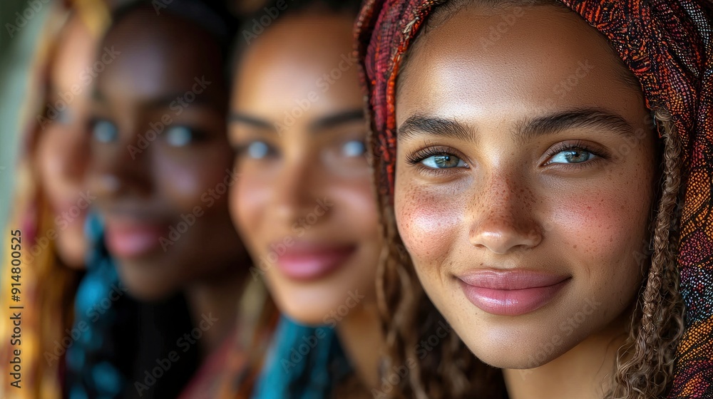 Portrait Of Multi-Ethnic Women Smiling In Celebration Portrait Of Multi-Ethnic Women Smiling In Celebration