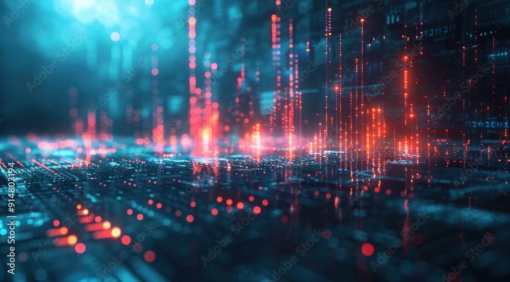 Fototapeta premium Digital Data Flow: Abstract Visualization of Data