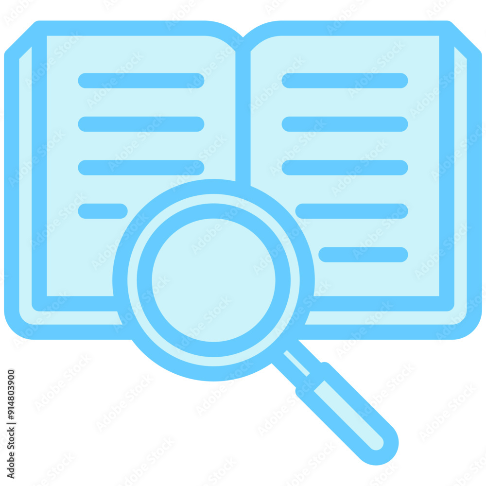 Magnifying Glass dual tone blue color icon, relate to education theme use for modern concept, UI or UX kit, web and app development Magnifying Glass dual tone blue color icon, relate to education theme use for modern concept, UI or UX kit, web and app development
